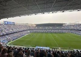 Imagen de La Rosaleda durante un partido del Málaga.