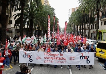 Empieza la manifestación del Primero de Mayo en Málaga: «Hay que proteger lo conquistado»