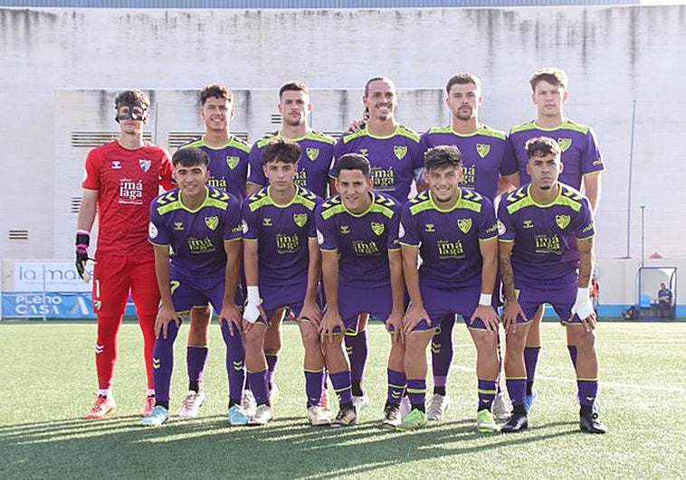 El once inicial del Atlético Malagueño ayer en Mijas.
