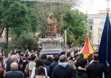La Virgen de la Victoria, a su llegada a la Divina Pastora el pasado 11 de enero.