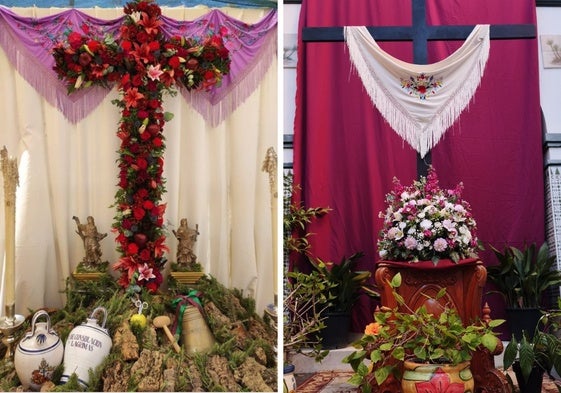 Dos de las cruces que se han montado esta semana en Málaga.