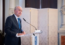 El alcalde de Málaga, Francisco de la Torre, en un acto para presentar las becas de la Universidad Europea.