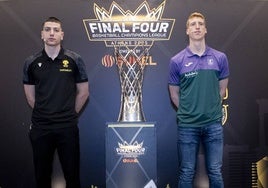 Flionis y Alberto Díaz, en la presentación de la Final Four en Atenas.