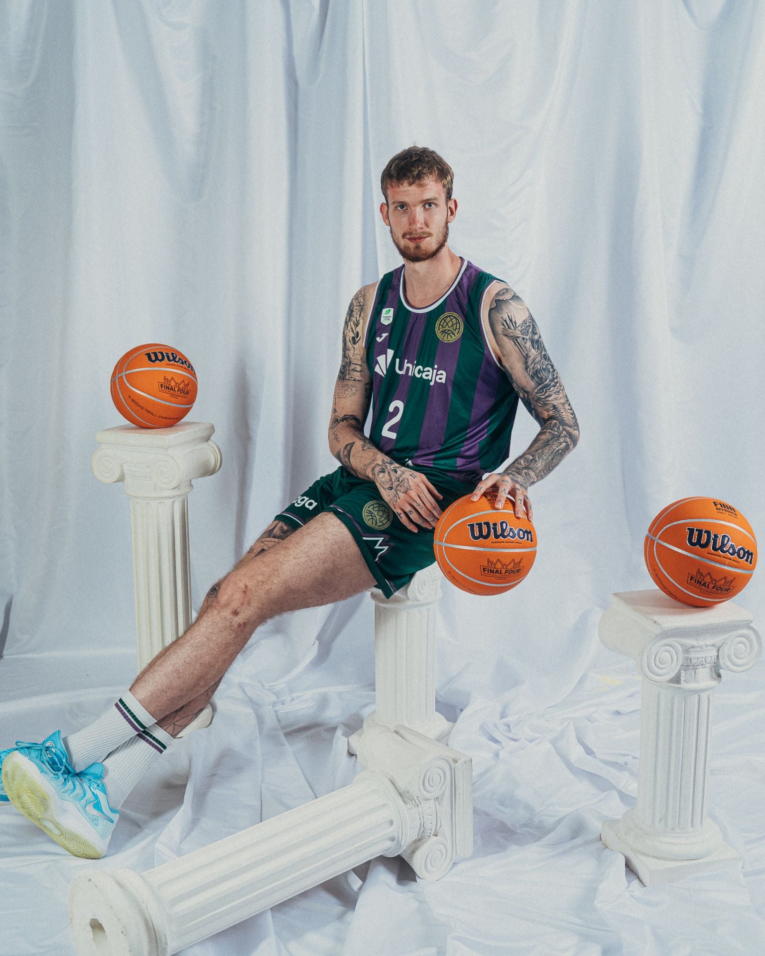 La sesión oficial de fotos del Unicaja para la Final Four de Atenas
