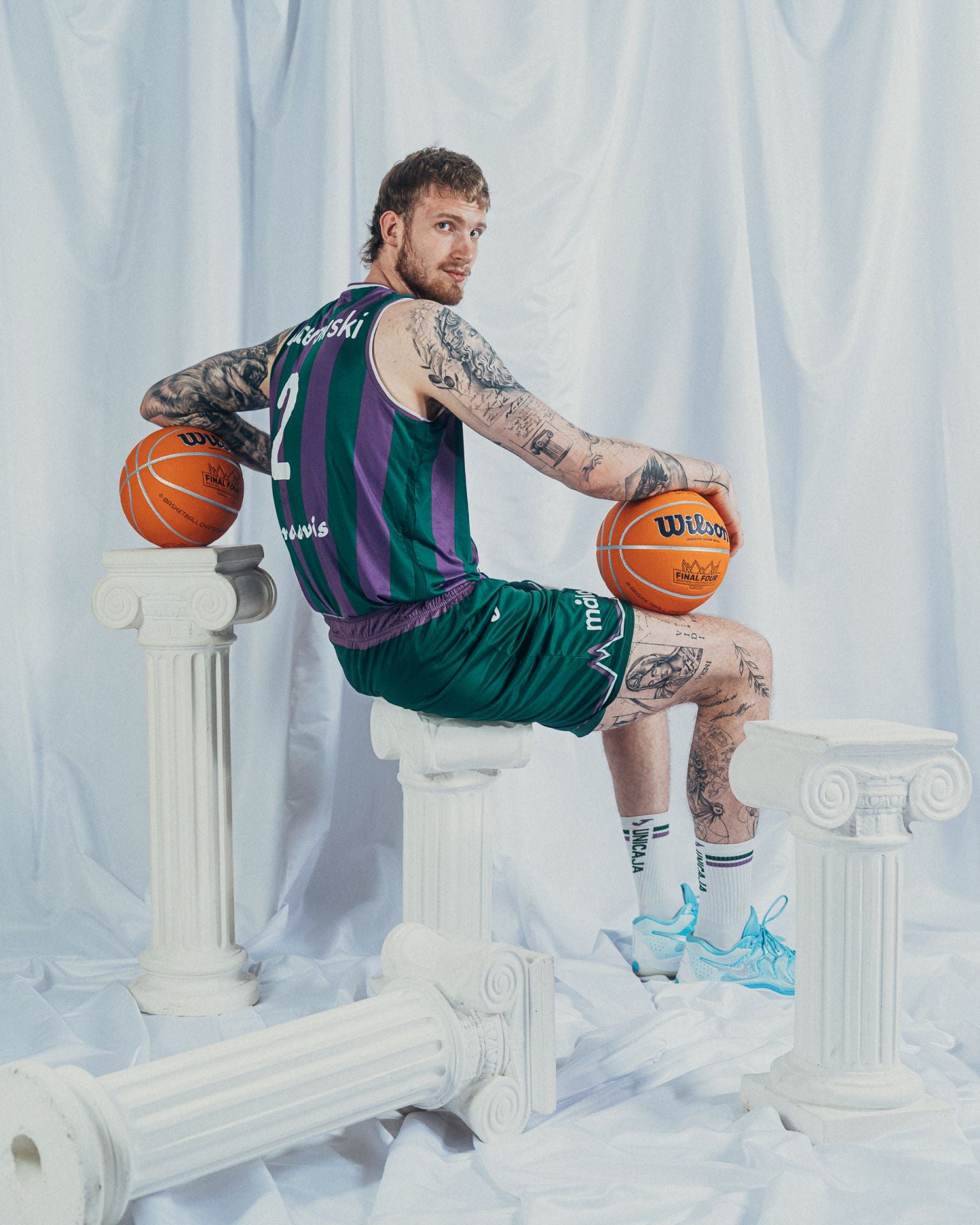 La sesión oficial de fotos del Unicaja para la Final Four de Atenas