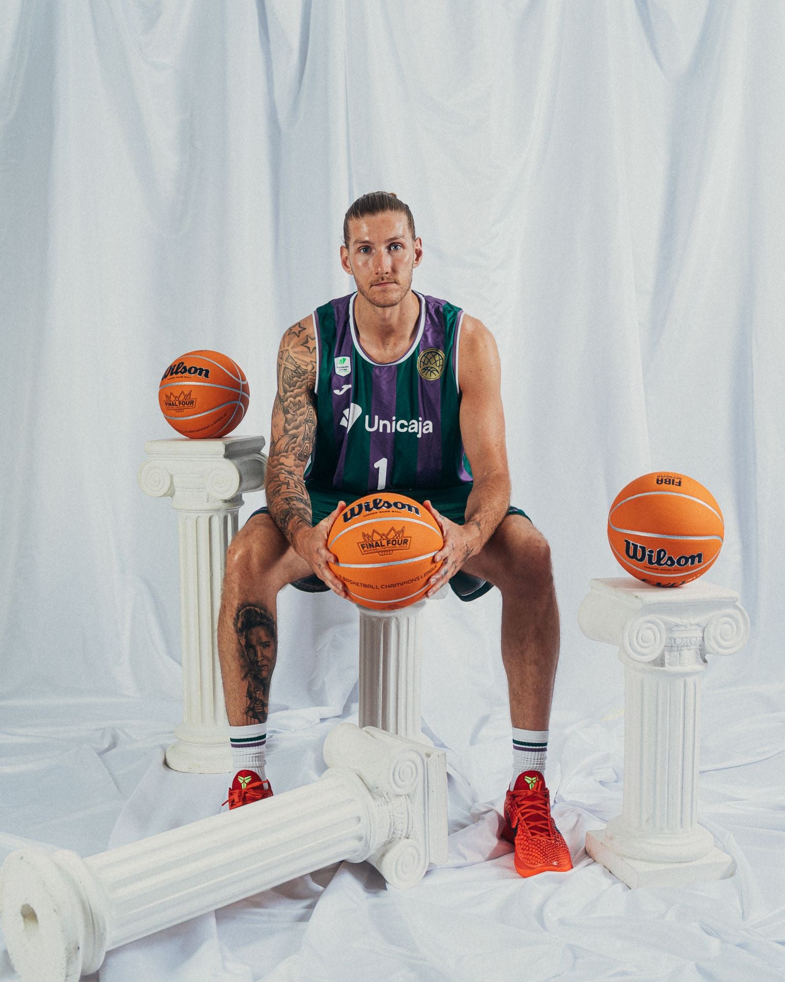 La sesión oficial de fotos del Unicaja para la Final Four de Atenas