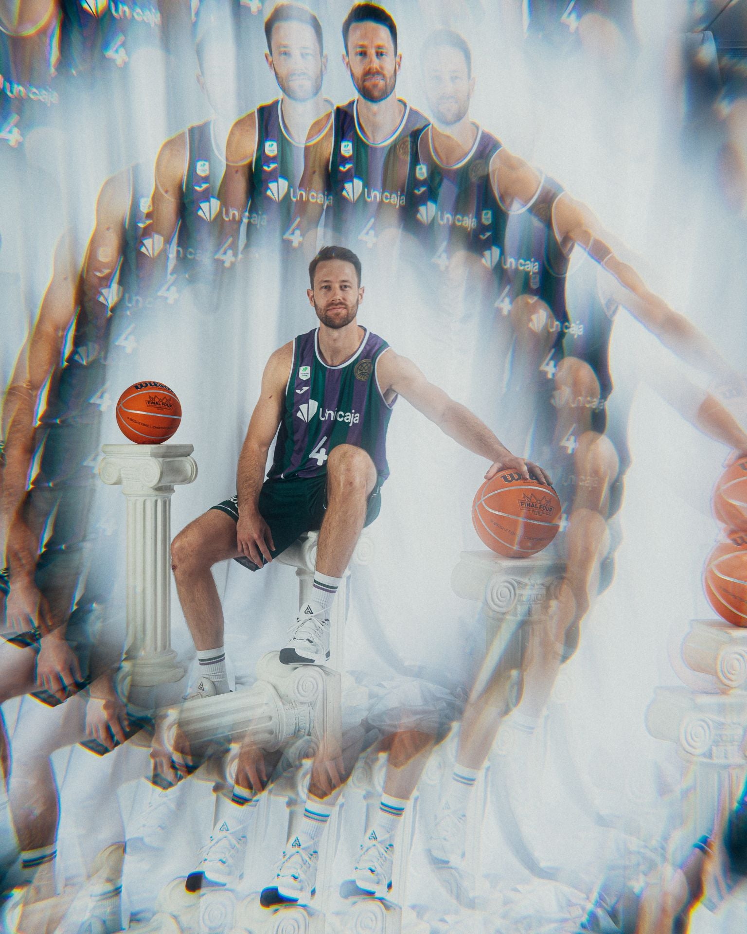 La sesión oficial de fotos del Unicaja para la Final Four de Atenas