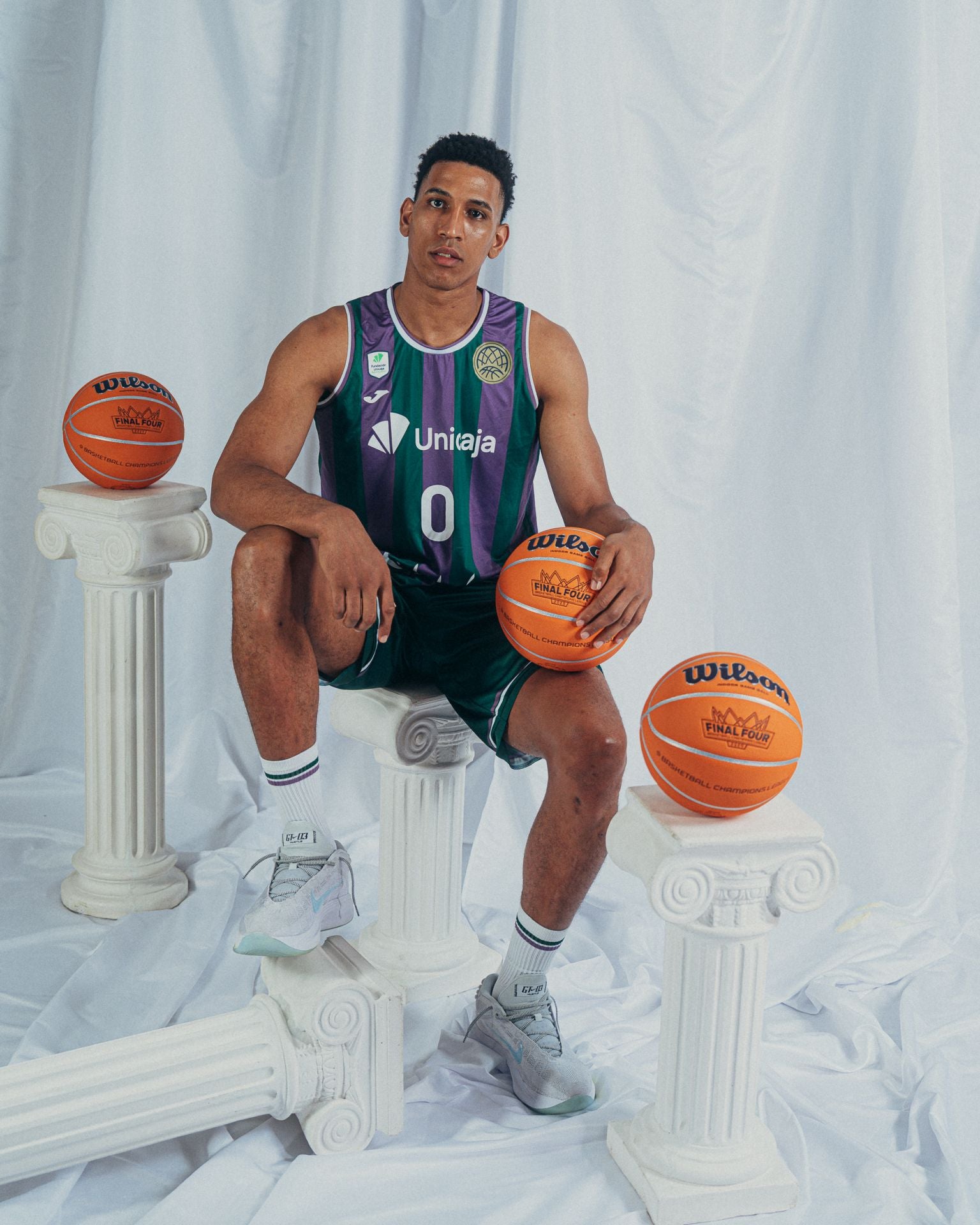 La sesión oficial de fotos del Unicaja para la Final Four de Atenas