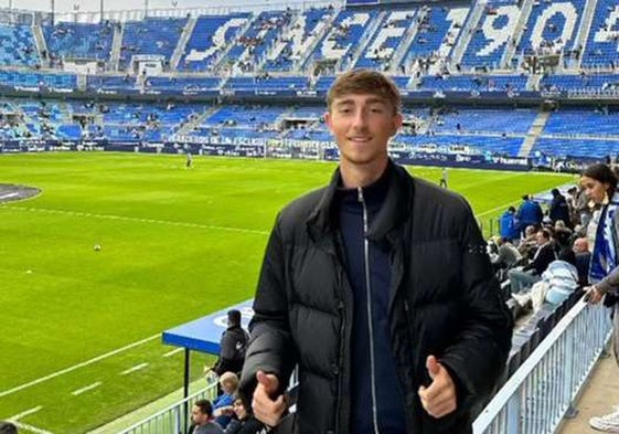 Dean Huijsen, la pasada campaña en La Rosaleda ante el Alcoyano.
