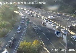 Imagen de la zona del accidente, captada por una cámara del Centro de Gestión del Tráfico.