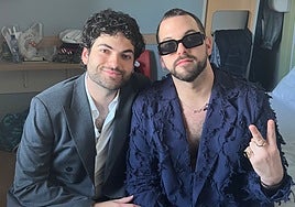 Sergio Jaén y Borja Rueda, escenógrafo y coreógrafo, en el festival de Eurovisión de este fin de semana