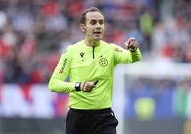 Mario Melero López, en el reciente Osasuna-Atlético de Madrid.