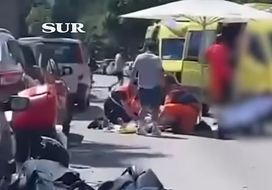 Un accidente de tráfico en Teatinos con tres motos implicadas deja tres heridos