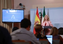 Carolina España, en su comparecencia tras el Consejo de Gobierno de la Junta.