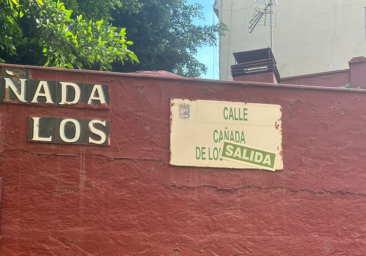Rotulación de la calle.