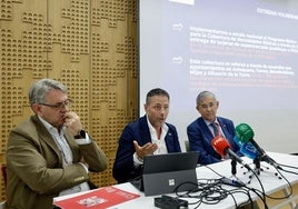 Rafael Rodríguez, secretario provincial de Cruz Roja en Málaga, Samuel Linares, coordinador provincial, y Luis Utrilla, presidente.