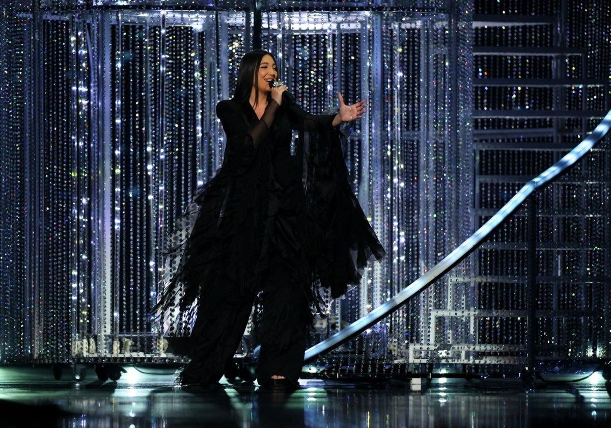 La cantante Yuval Raphael, representante de Israel, en la final de Eurovisión