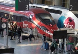 Trenes de alta velocidad en la estación María Zambrano.