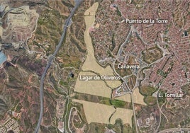 Ubicación del sector de Lagar de Oliveros.