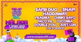 El festival Molan los 90 aterrizará en Málaga el próximo 7 de junio