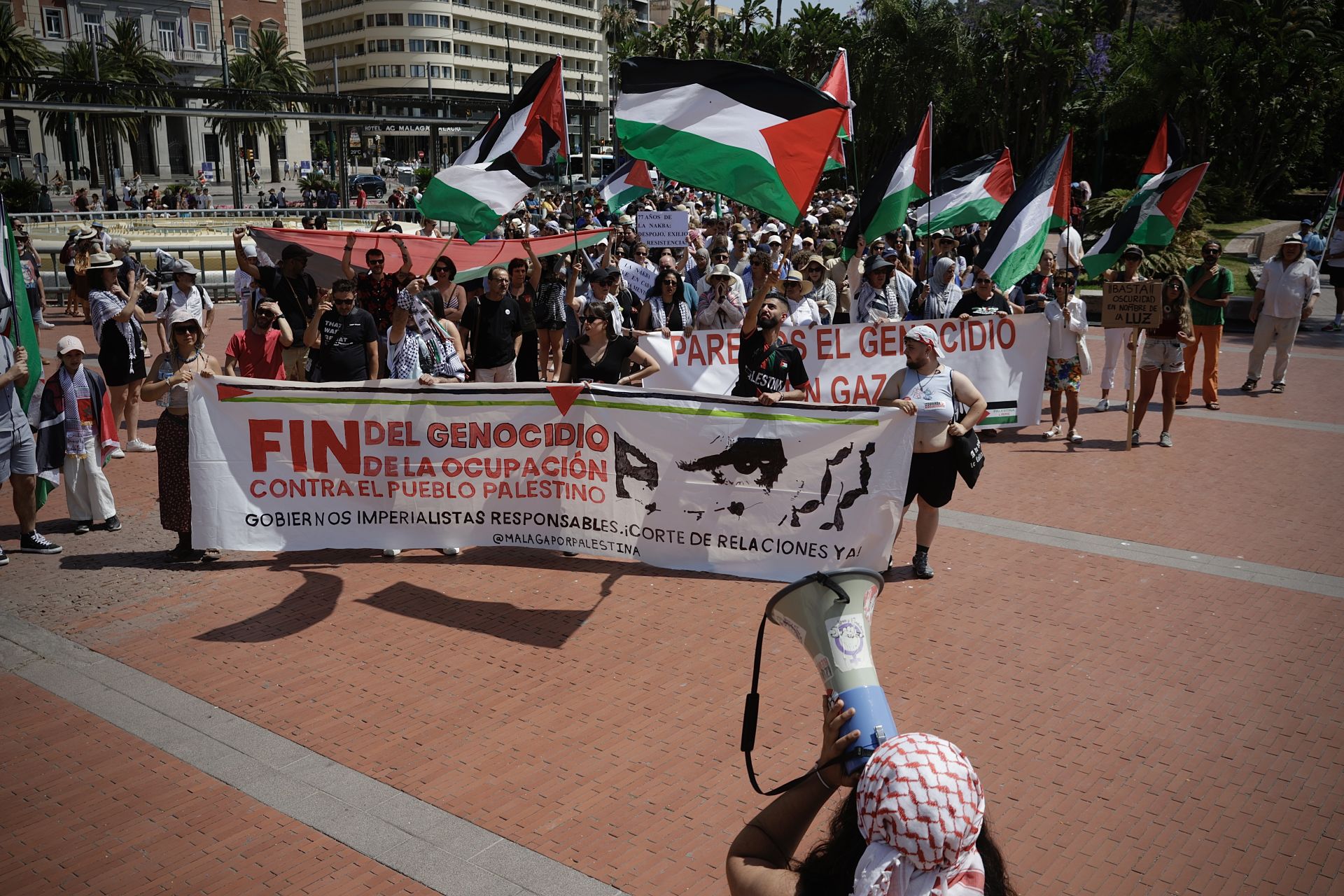 Medio millar de personas se manifiesta en Málaga contra el «genocidio en Palestina»