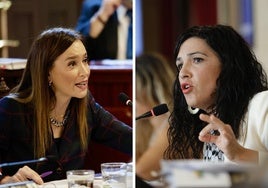 La vportavoz popular, Elisa Pérez de Siles y la viceportavoz de Con Málaga, Toni Morillas.