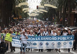 Manifestación de Marea Blanca en Málaga.