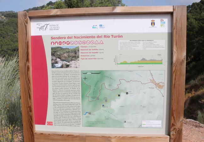 Cartel descriptivo de la ruta.