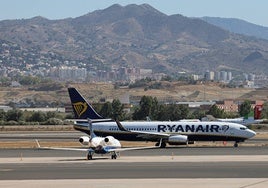 Avión de Ryanair en Málaga.