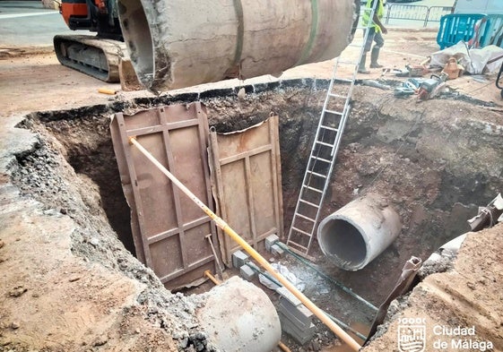 Imagen de los trabajos en la Avenida de la Aurora.