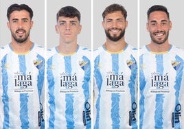 Puga, Gabilondo, Dani Sánchez y Víctor García, los cuatro laterales de la plantilla malaguista.