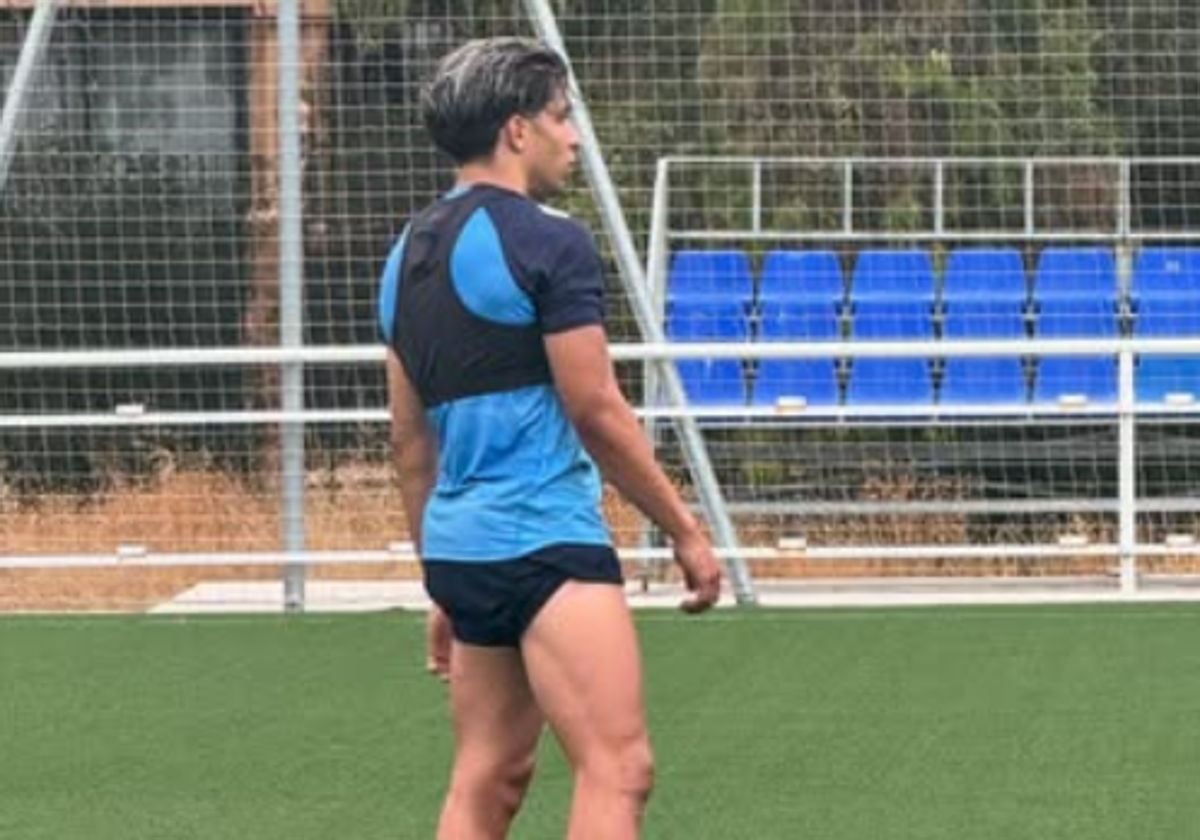 Haitam, en la Ciudad Deportiva del Málaga.