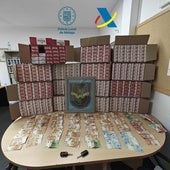 Tabaco y dinero decomisado.