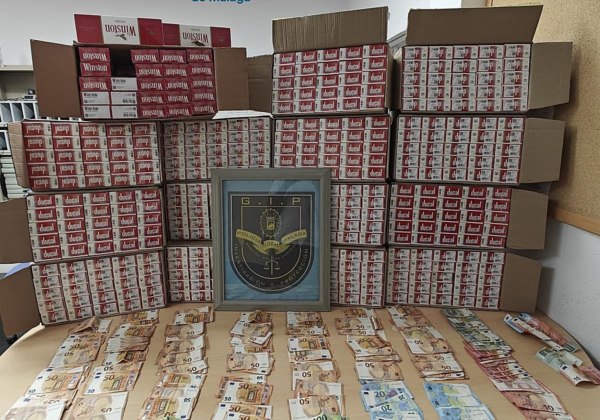 Tabaco y dinero decomisado.