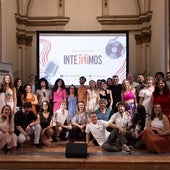 Los artistas participantes y organización de Interritmos, este viernes en el Centro Cultural de Fundación Unicaja.