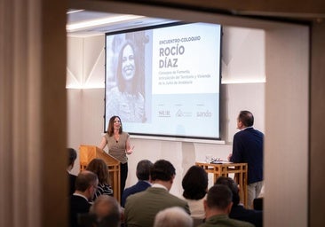Fotos: Coloquio entre la consejera de Fomento, Rocío Díaz, con el director de SUR, Manolo Castillo