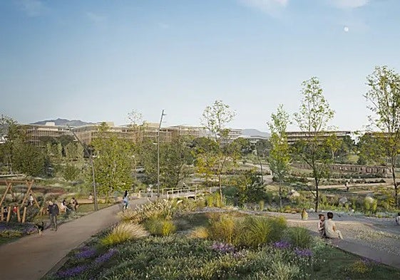 Recreación del proyecto del parque empresarial previsto en la zona de Buenavista.