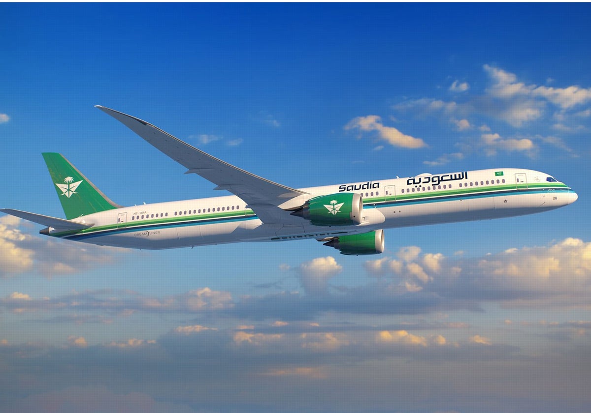 Vista de uno de los aviones de la flota de Saudia Airlines.