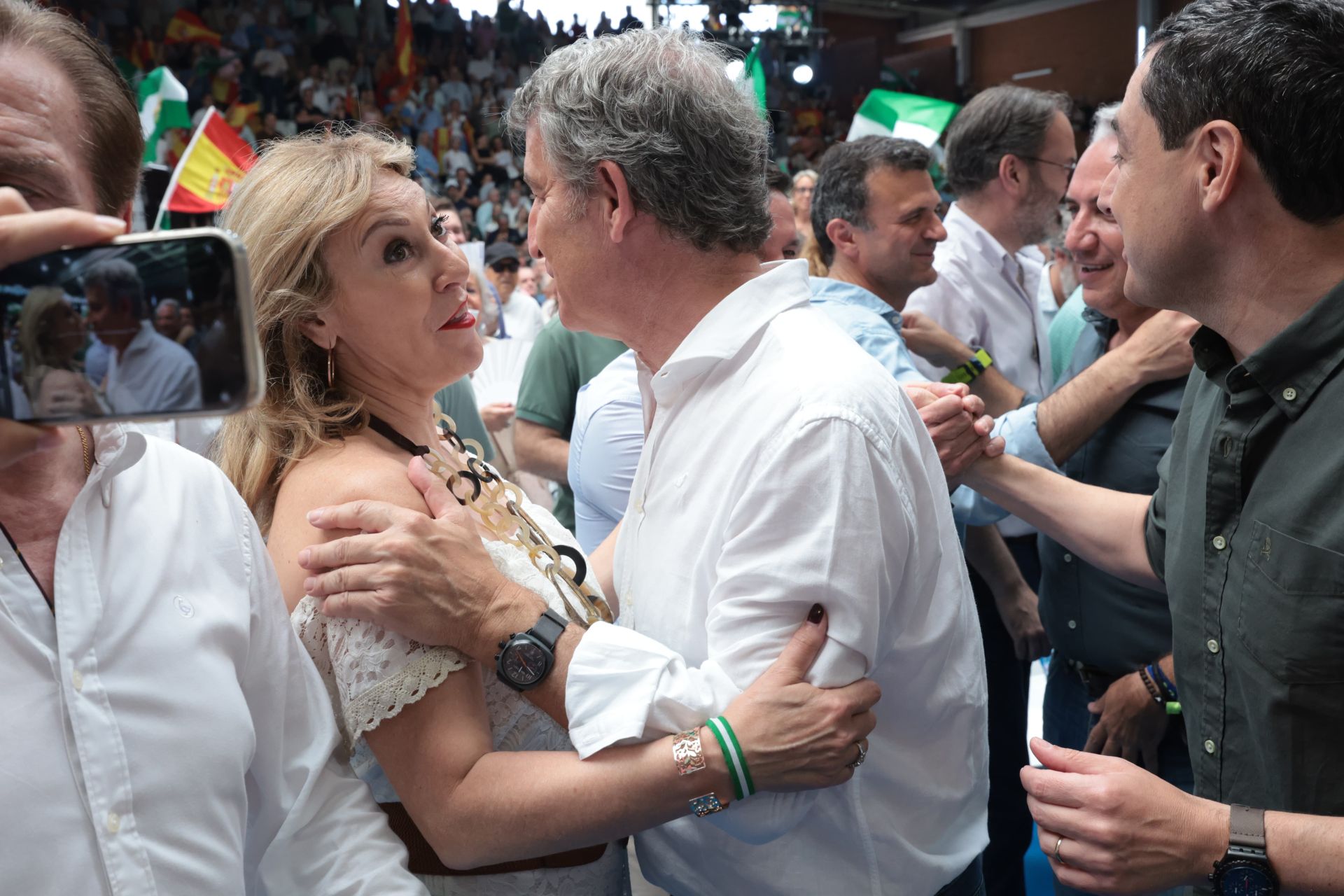 El mitin de Feijóo y Juanma Moreno en Carranque, en imágenes