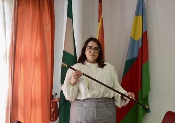 La socialista Auxiliadora Gámez el día de su toma de posesión en Humilladero.