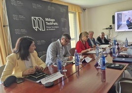 Imagen de la reunión de este lunes del Consejo de Administración del Málaga TechPark.