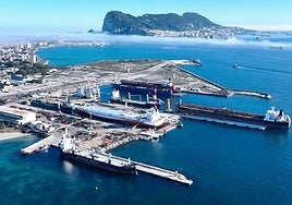 Vista aérea de las instalaciones del astillero Cernaval en San Roque.