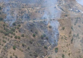 Imagen de la zona afectada por el fuego, en el paraje Sandobal.