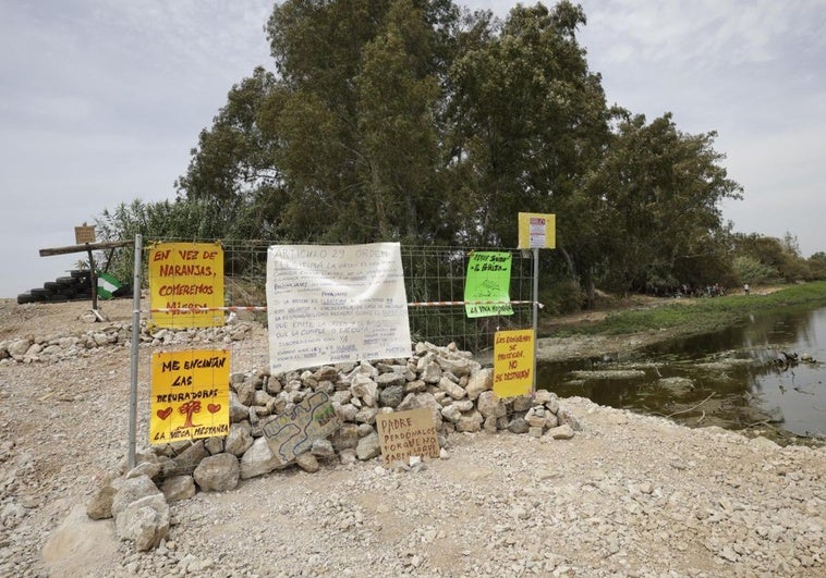 Las empresas de la gran depuradora en la Vega de Mestanza paran las obras por amenazas a trabajadores y sus familias