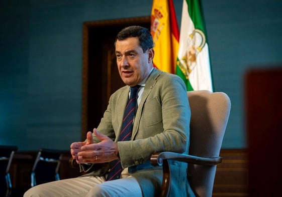Juanma Moreno, el pasado jueves en el Palacio de San Telmo.