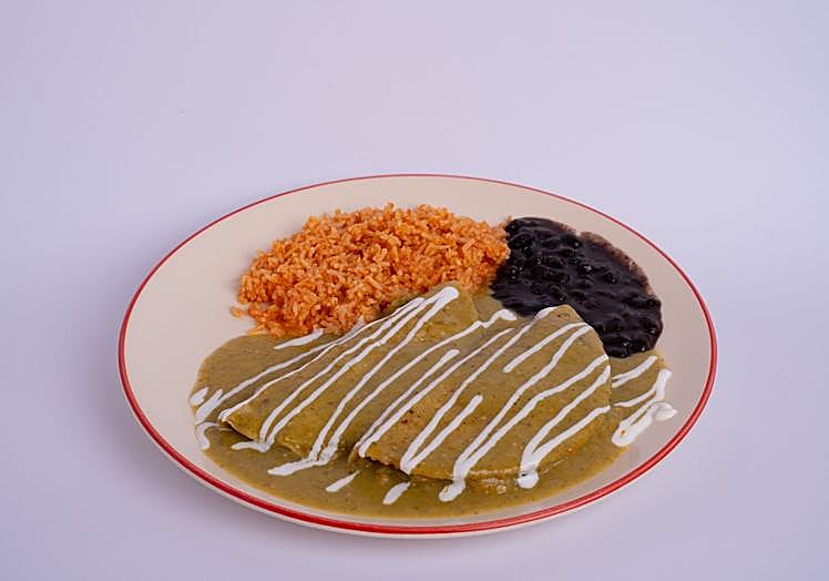 Enchiladas verdes, un clásico de su carta.