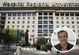 Imagen de Fernando Salgado y del Hospital Regional Universitario de Málaga.
