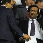 Al-Thani, en el palco de La Rosaleda hace varias temporadas.