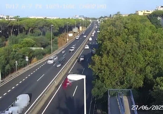 Imagen del tráfico de la A-7, a la altura de Calahonda