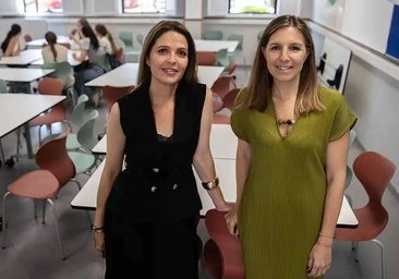 Lavigne y Juárez, en un aula de la UMA.